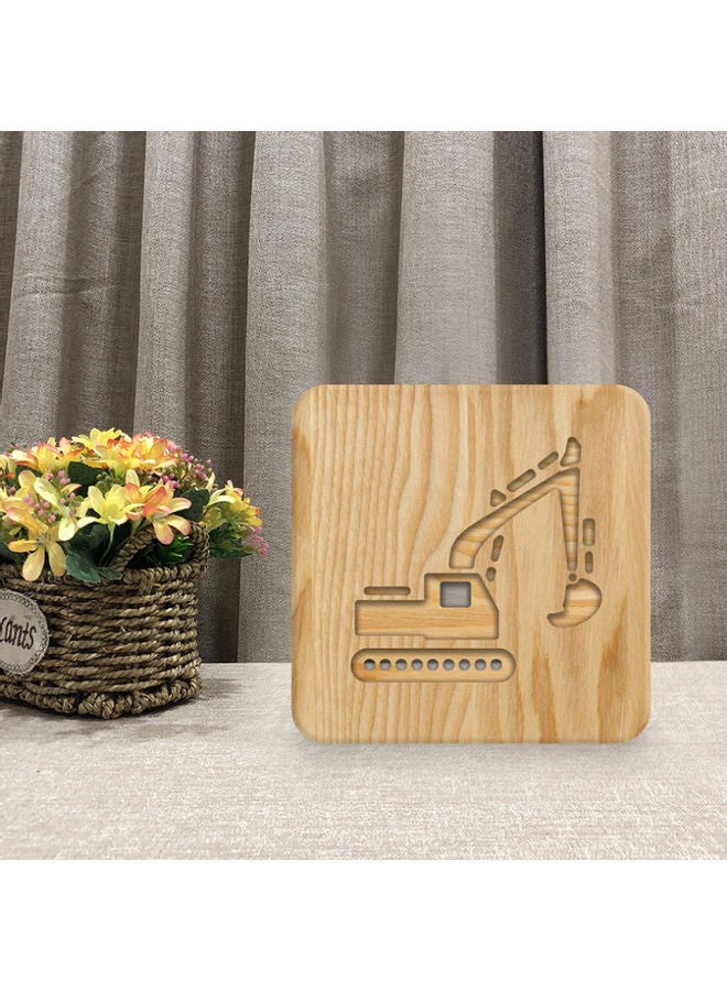 Beauenty Solid Wooden Table Lamp Brown 19x19cm - Image 3