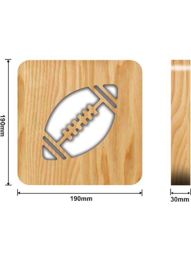 Beauenty Solid Wooden Table Lamp Brown 19x19cm - Image 2