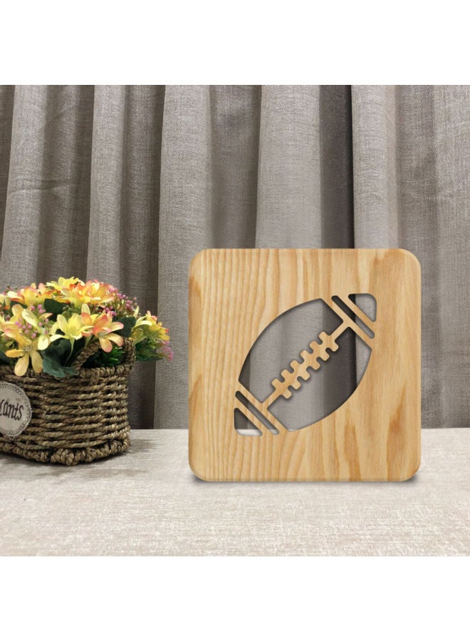 Beauenty Solid Wooden Table Lamp Brown 19x19cm - Image 3