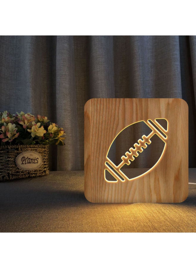 Beauenty Solid Wooden Table Lamp Brown 19x19cm - Image 5