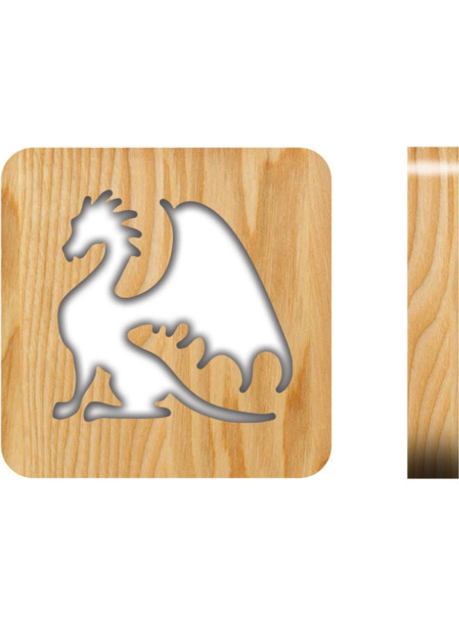 بيوينتي مصباح طاولة من الخشب الصلب بني 19x19سم - Image 1