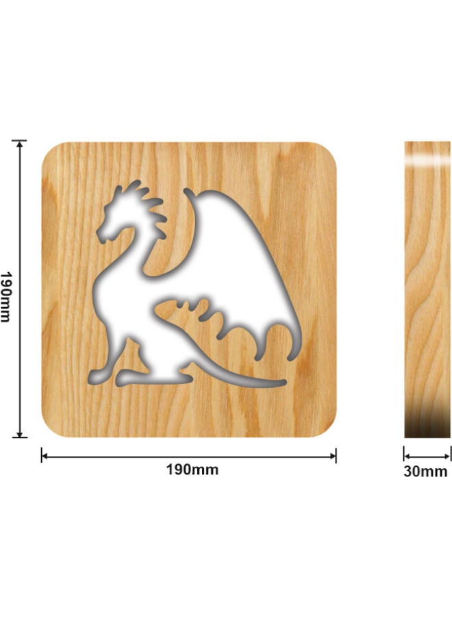 بيوينتي مصباح طاولة من الخشب الصلب بني 19x19سم - Image 2
