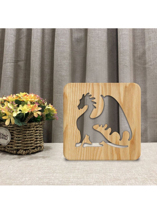 بيوينتي مصباح طاولة من الخشب الصلب بني 19x19سم - Image 3