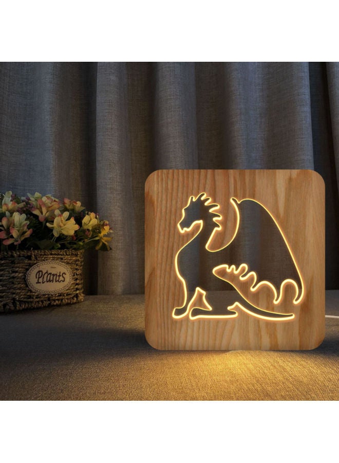 بيوينتي مصباح طاولة من الخشب الصلب بني 19x19سم - Image 5