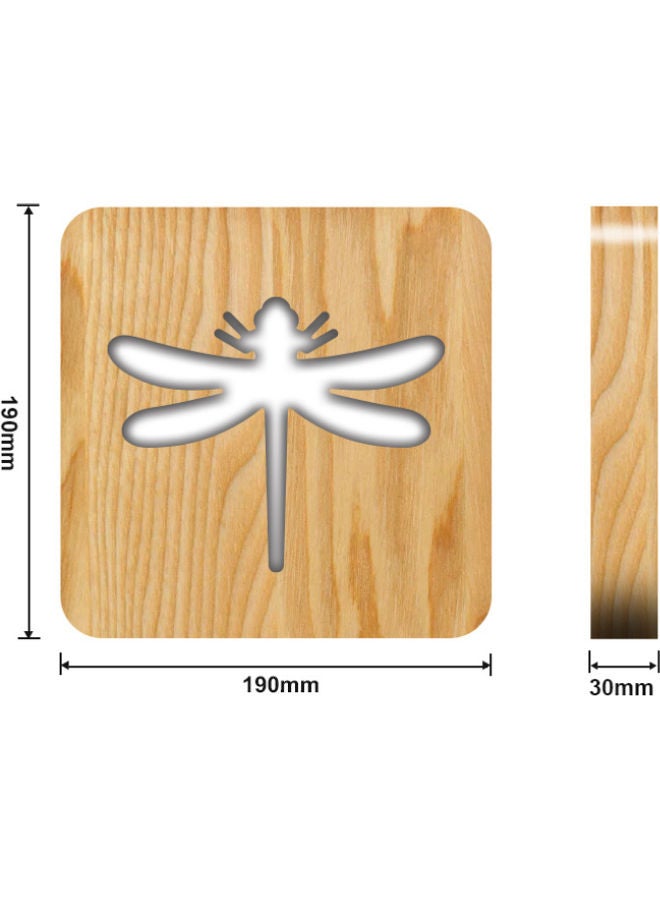 Beauenty Solid Wooden Table Lamp Brown 19x19cm - Image 2