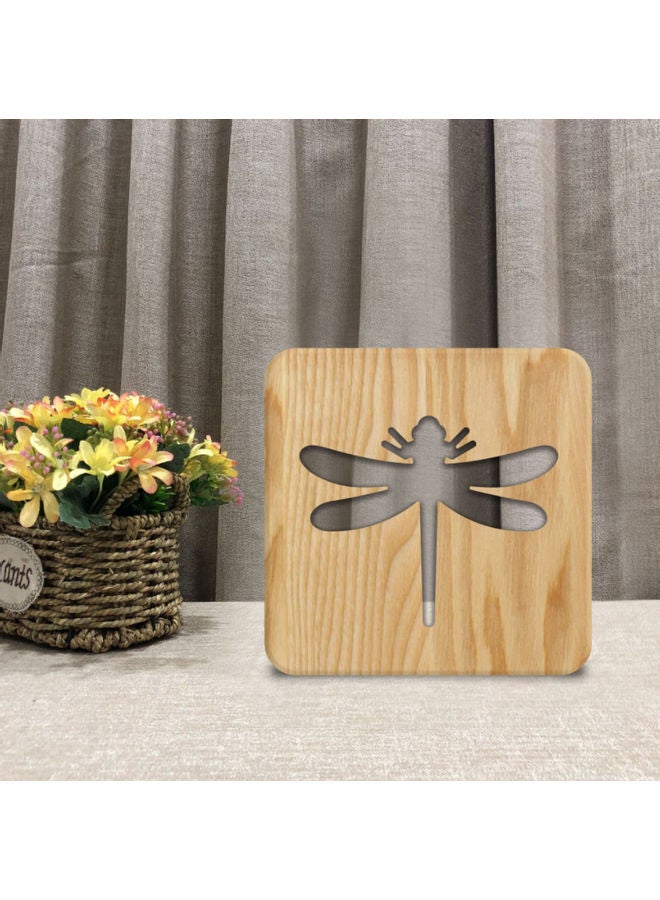 Beauenty Solid Wooden Table Lamp Brown 19x19cm - Image 3