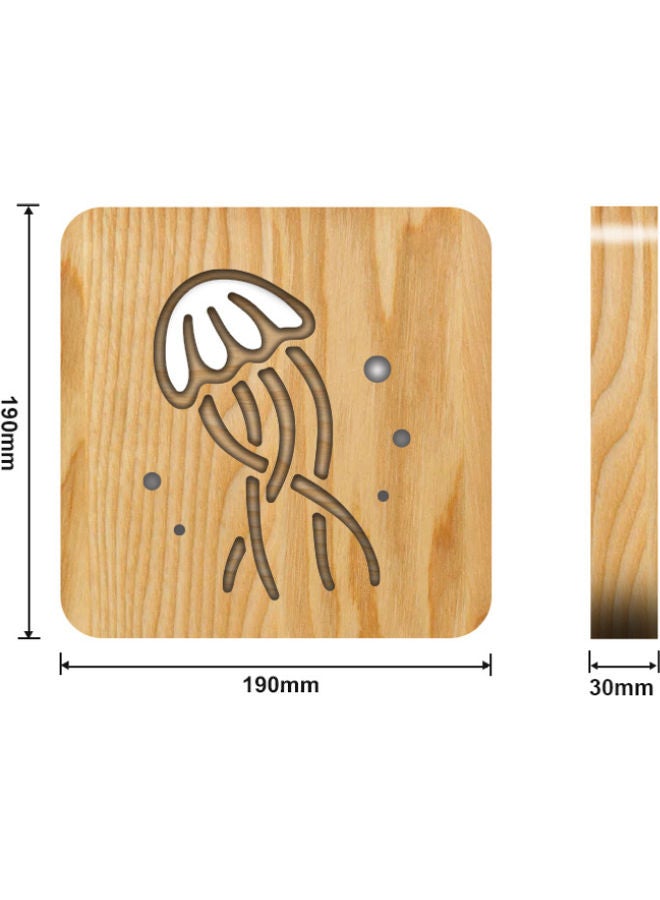 بيوينتي مصباح طاولة من الخشب الصلب بني 19x19سم - Image 2
