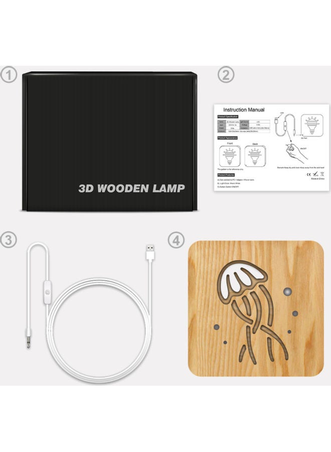 بيوينتي مصباح طاولة من الخشب الصلب بني 19x19سم - Image 4
