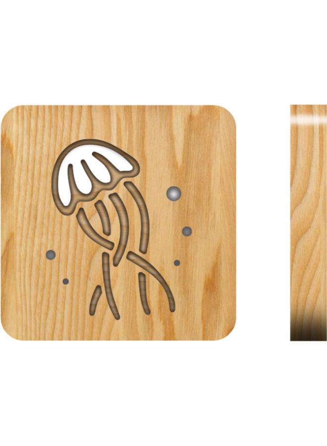 بيوينتي مصباح طاولة من الخشب الصلب بني 19x19سم - Image 1