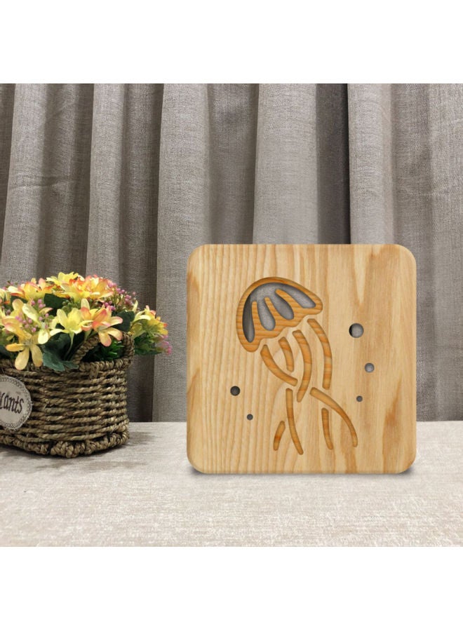 بيوينتي مصباح طاولة من الخشب الصلب بني 19x19سم - Image 3