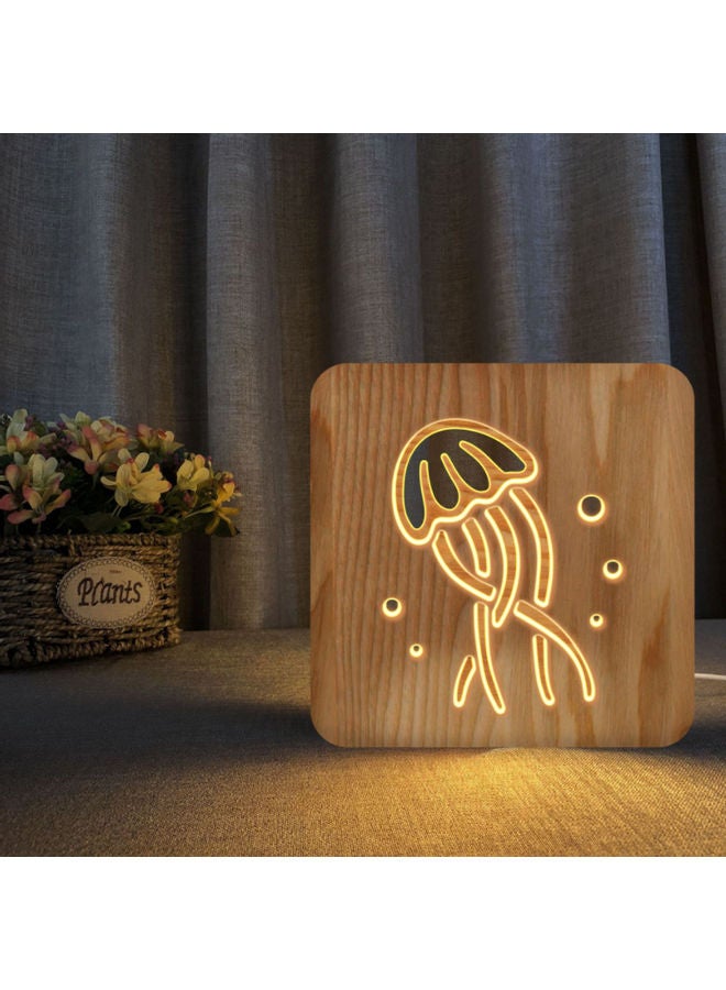 بيوينتي مصباح طاولة من الخشب الصلب بني 19x19سم - Image 5