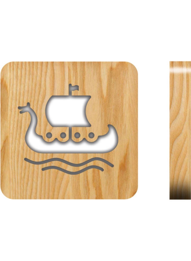 Beauenty Solid Wooden Table Lamp Brown 19x19cm - Image 1