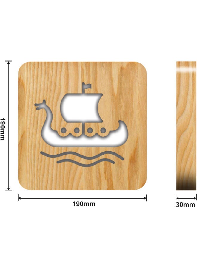 Beauenty Solid Wooden Table Lamp Brown 19x19cm - Image 2