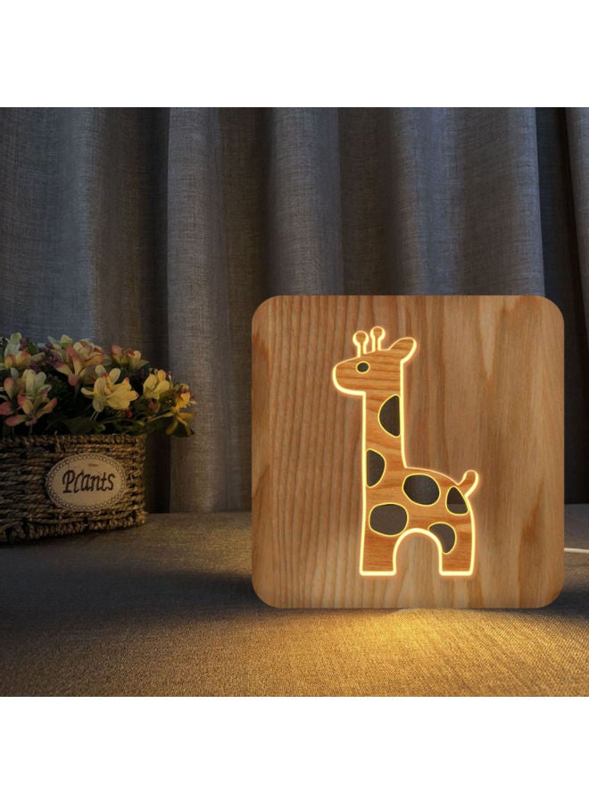 Beauenty Solid Wooden Table Lamp Brown 19x19cm - Image 5