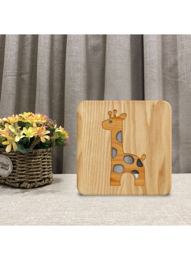 Beauenty Solid Wooden Table Lamp Brown 19x19cm - Image 3