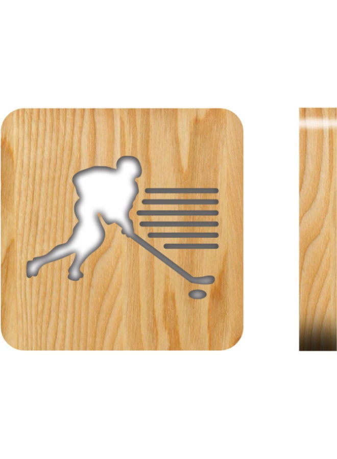 بيوينتي مصباح طاولة من الخشب الصلب بني 19x19سم - Image 1