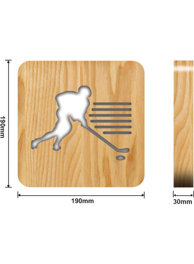 بيوينتي مصباح طاولة من الخشب الصلب بني 19x19سم - Image 2