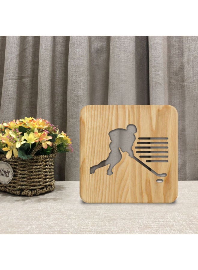 بيوينتي مصباح طاولة من الخشب الصلب بني 19x19سم - Image 3