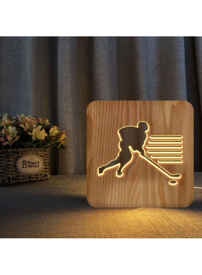 بيوينتي مصباح طاولة من الخشب الصلب بني 19x19سم - Image 5