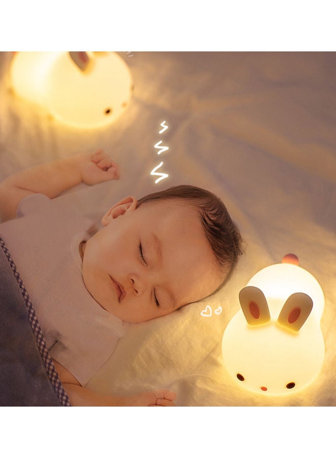 Cute Rabbit Design Night Light Beige/White/Pink