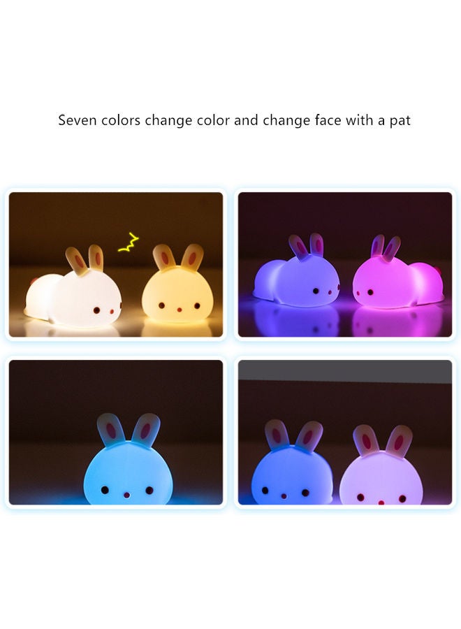 Cute Rabbit Design Night Light Beige/White/Pink