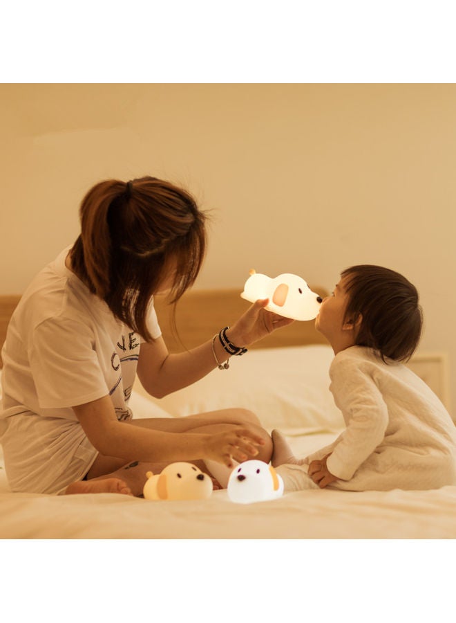 بيوينتي مصباح ليلي بإضاءة LED على شكل كلب أبيض/بيج/أسود - Image 3