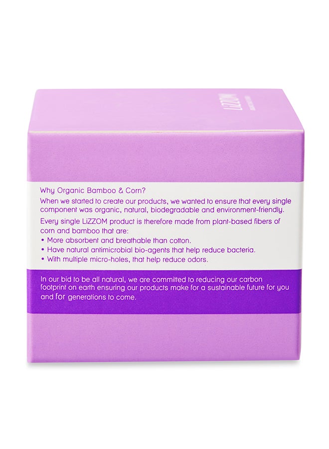 LiZZOM 60-Piece Organic Sanitary Daily Liner Pads White  - Image 3