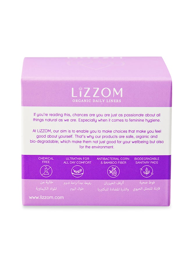 LiZZOM 60-Piece Organic Sanitary Daily Liner Pads White  - Image 4