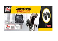 Body Builder Sport Black Dumbbell Set 50Kg 110cm 110cm  - Image 2