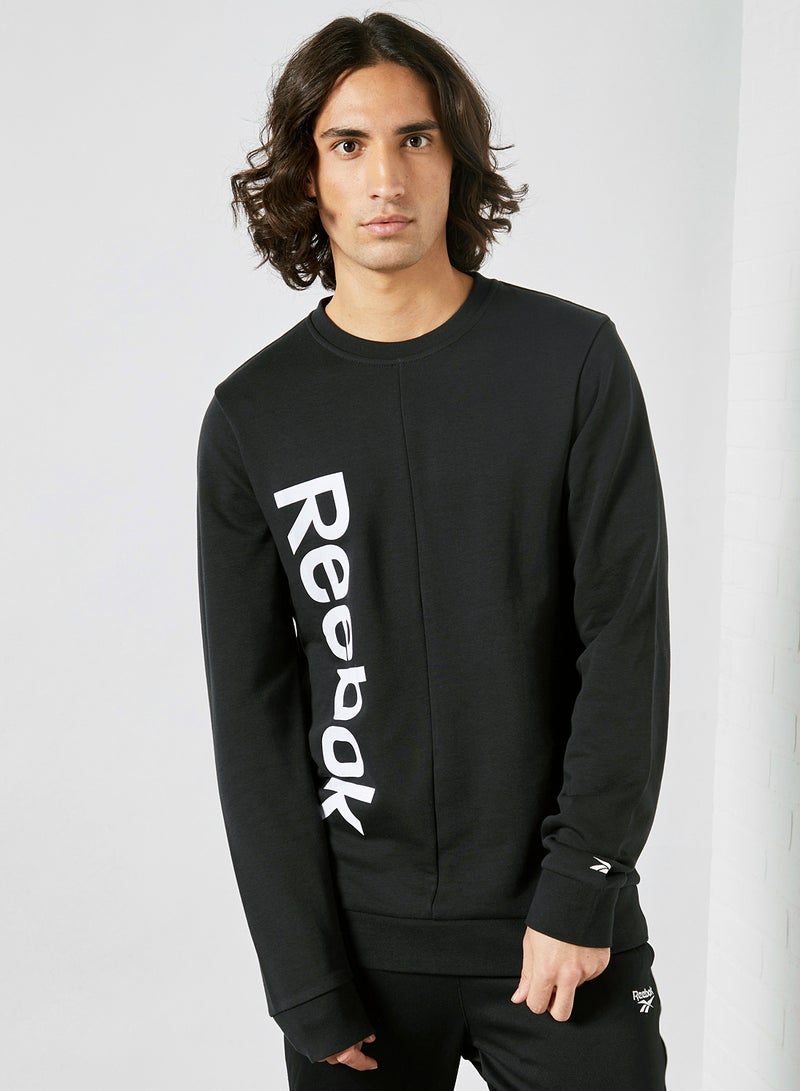 Reebok Essentials Linear Logo Training Sweatshirt Black/White - Image 1