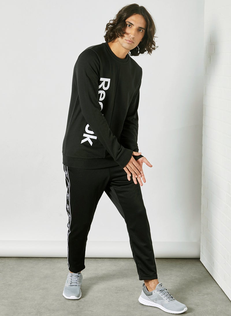 Reebok Essentials Linear Logo Training Sweatshirt Black/White - Image 4