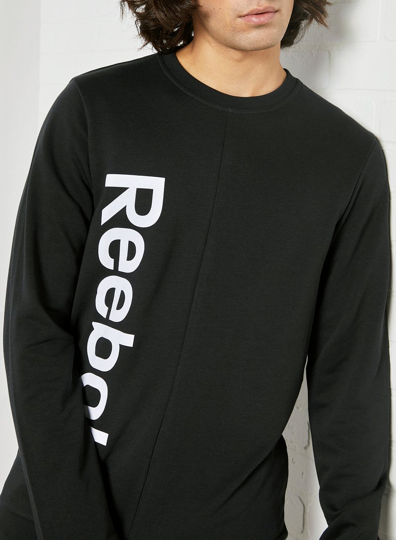 Reebok Essentials Linear Logo Training Sweatshirt Black/White - Image 3