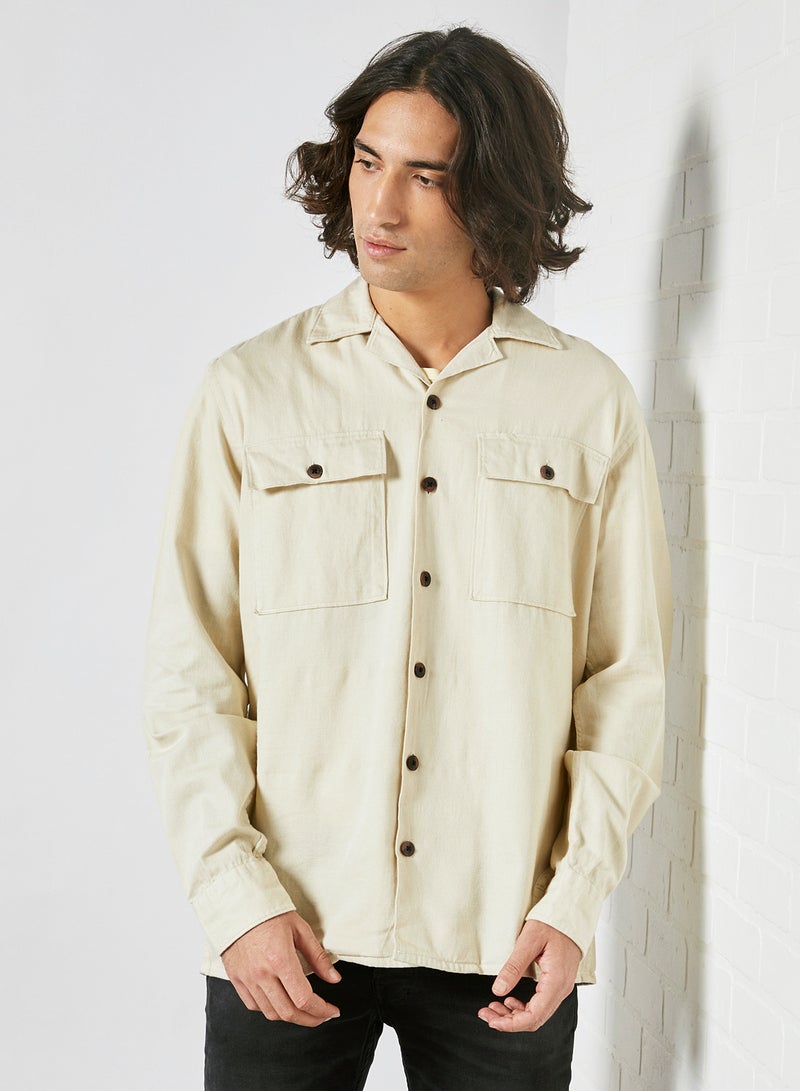 JACK & JONES Pocket Detailed Shirt Ivory  - Image 1