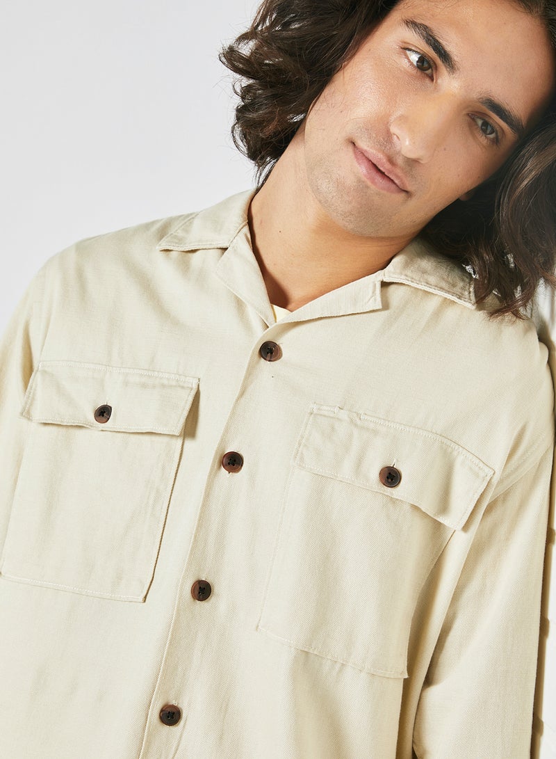 JACK & JONES Pocket Detailed Shirt Ivory  - Image 3