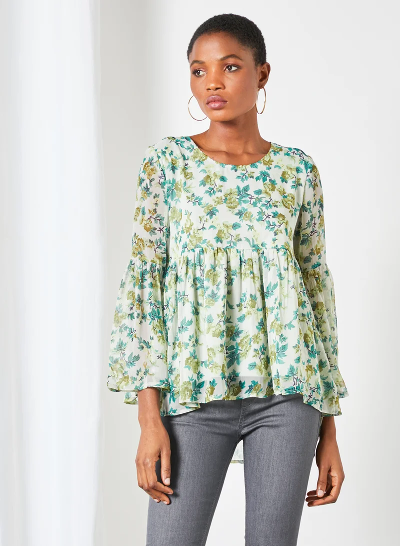 High Streets Floral Printed Top