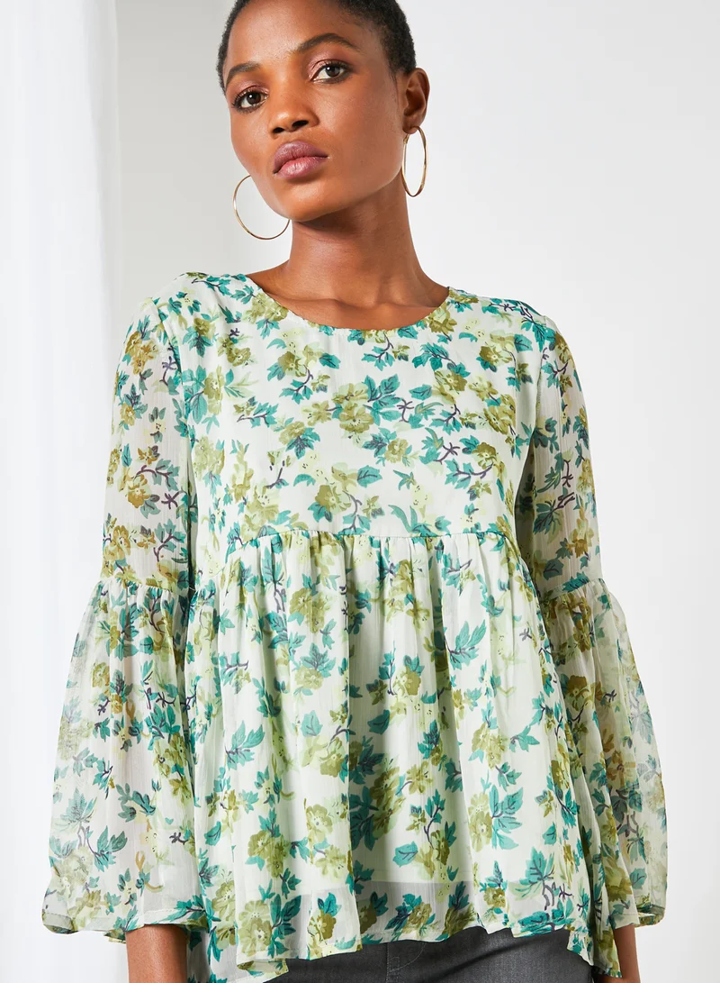 High Streets Floral Printed Top