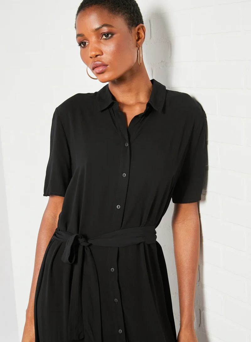 PIECES Cecilie Midi Dress Black