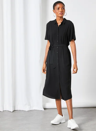 PIECES Cecilie Midi Dress Black