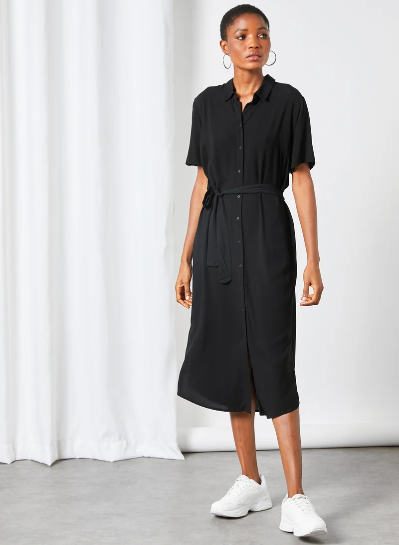PIECES Cecilie Midi Dress Black