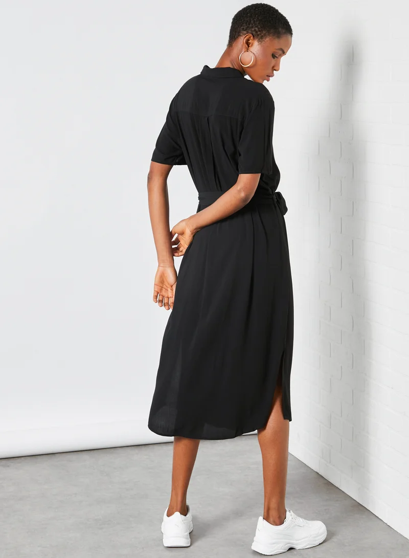 PIECES Cecilie Midi Dress Black