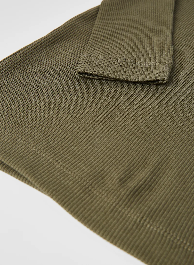 NAME IT Kids Rib Long Sleeve T-Shirt Olive Night