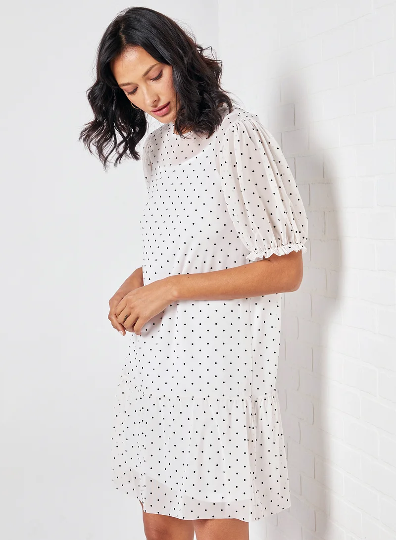 NOISY MAY June Polka Dot Frill Dress