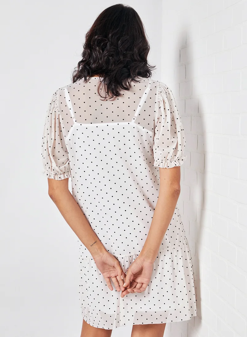 NOISY MAY June Polka Dot Frill Dress