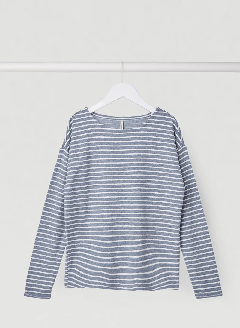 ONLY Kids Striped Long Sleeve Top Peacoat