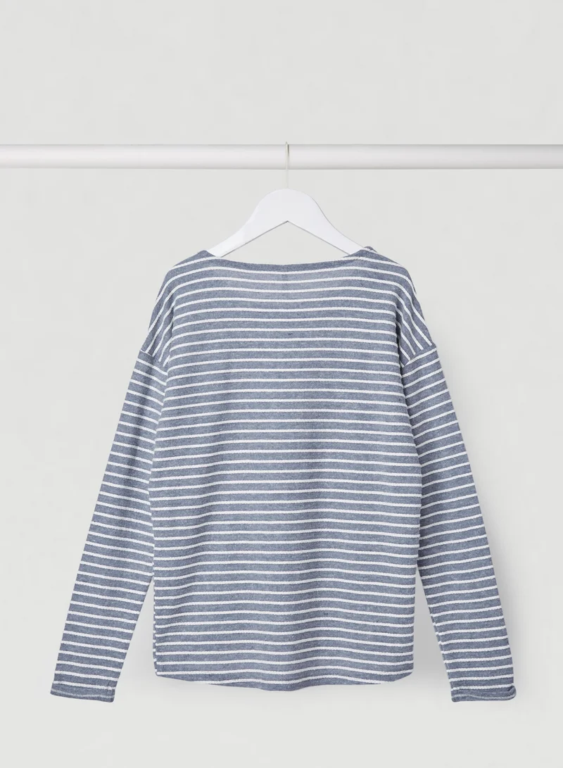 ONLY Kids Striped Long Sleeve Top Peacoat