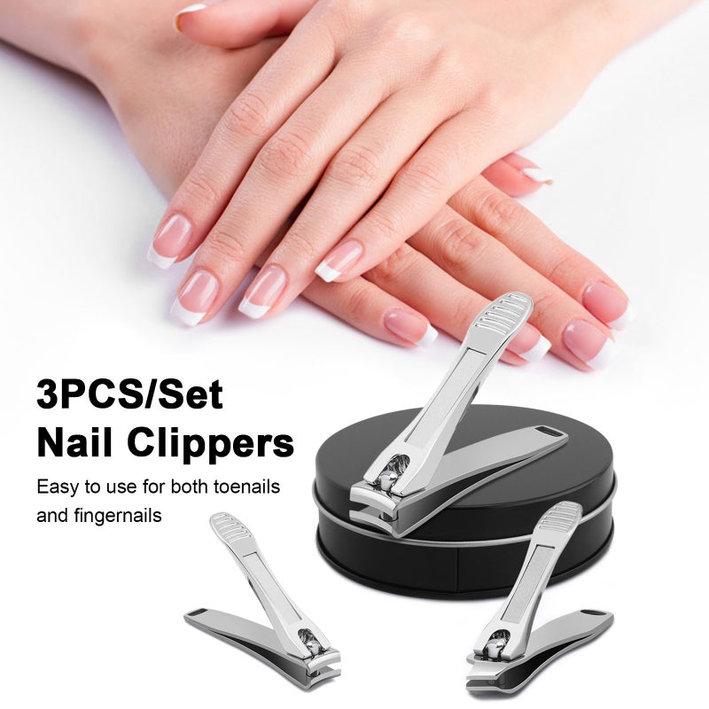 3-Piece Stainless Steel Nail Clippers Set Green - Image 5