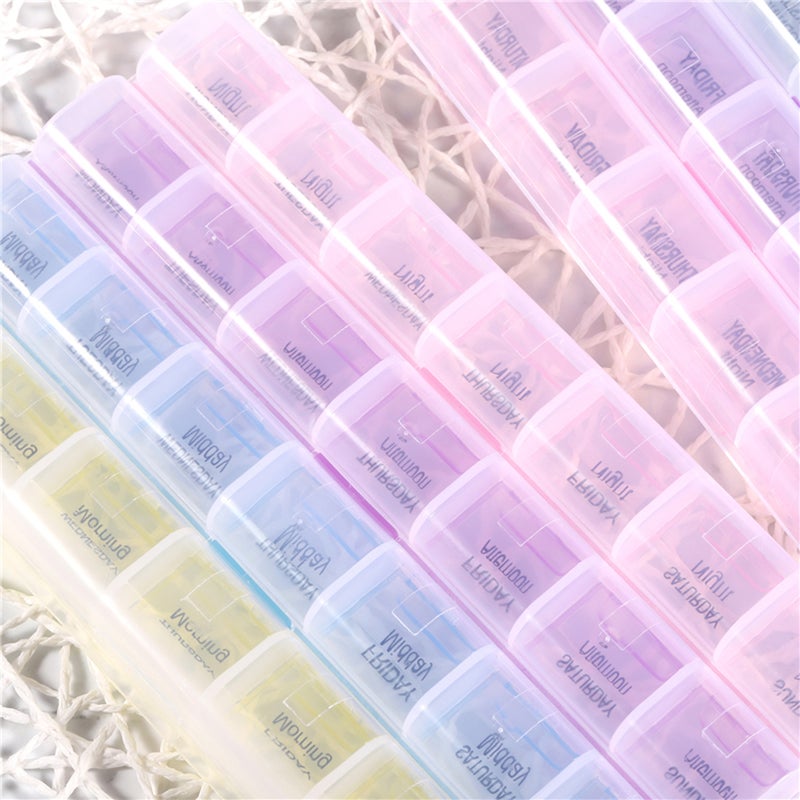 Generic 28 Grid Plastic Jewelry Ring Earring Storage Box With 3 Color Tablet Pills Multicolor  - Image 3