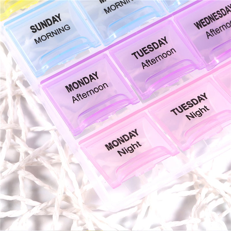 Generic 28 Grid Plastic Jewelry Ring Earring Storage Box With 3 Color Tablet Pills Multicolor  - Image 2
