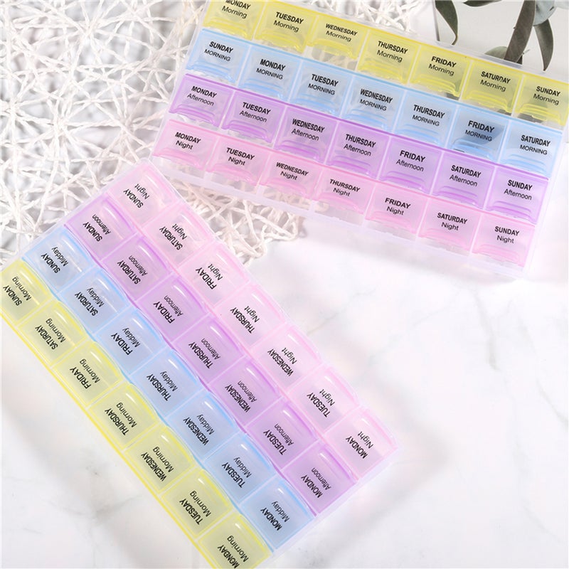 Generic 28 Grid Plastic Jewelry Ring Earring Storage Box With 3 Color Tablet Pills Multicolor  - Image 4