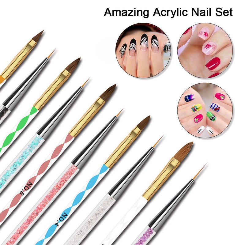 10-Piece Nail Art Brush Kit Multicolor - Image 3